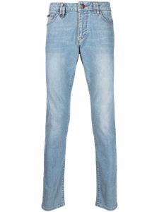 Philipp Plein jean slim à logo imprimé - Bleu