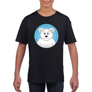 Dieren ijsbeer shirt zwart jongens en meisjes