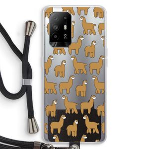 Alpacas: Oppo A95 5G Transparant Hoesje met koord