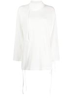 Yohji Yamamoto blouse en coton à col montant - Blanc