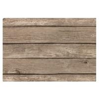 8x stuks cosy & trendy tafel placemats - bruin- houten planken print - pvc - 44 x 28 cm - onderlegge
