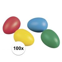 100 gekleurde plastic eieren