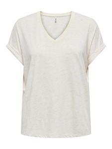 Only Onlrina S/s V-neck Glitter Top Cs Jrs T-shirt Korte Mouw Birch