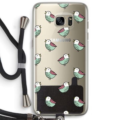 Vogeltjes: Samsung Galaxy S7 Edge Transparant Hoesje met koord