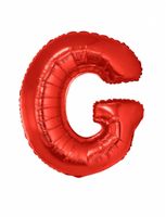 Folieballon Rood Letter 'G' groot - thumbnail