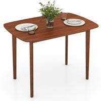 Houten Eettafel voor 2-4 Personen Rechthoekige Keukentafel met Rubberhouten Poten Robuuste Houten Tafel