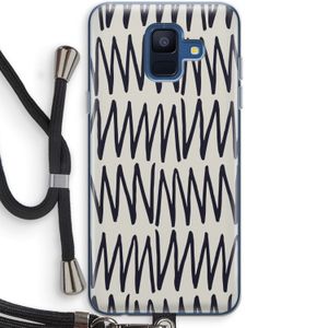 Marrakech Zigzag: Samsung Galaxy A6 (2018) Transparant Hoesje met koord