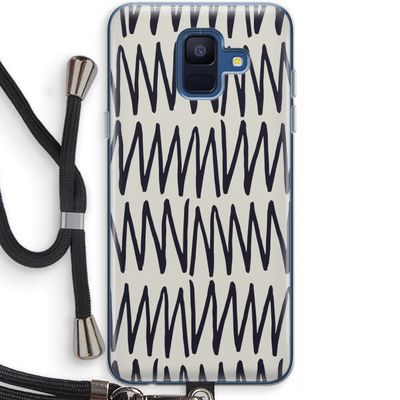 Marrakech Zigzag: Samsung Galaxy A6 (2018) Transparant Hoesje met koord
