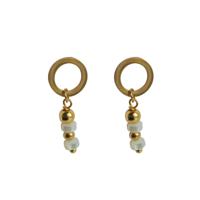Flow Jewels Hang Oorbellen Rio Wit | Goud