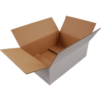 Amerikaanse vouwdoos | golfkarton | 380x240x95mm | enkele golf | wit | 25 stuks