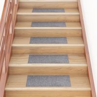 VidaXL 15 st trapmatten zelfklevend rechthoekig 60x25 cm lichtgrijs