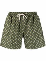 PENINSULA SWIMWEAR short de bain imprimé à taille à lien de resserrage - Vert