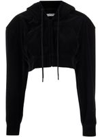 Alexander Wang hoodie en velours à coupe crop - Noir