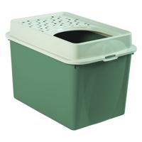 Rotho eco berty kattenbak met boveningang groen/zand
