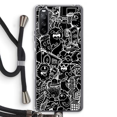 Vexx Black City : Sony Sony Xperia 10 III Transparant Hoesje met koord