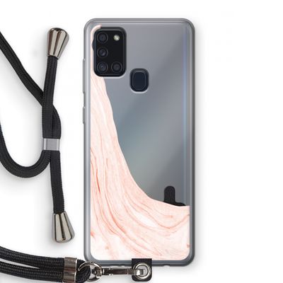 Peach bath: Samsung Galaxy A21s Transparant Hoesje met koord