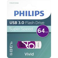 Philips VIVID USB-stick 64 GB Paars FM64FD00B/00 USB 3.2 Gen 1 (USB 3.0)