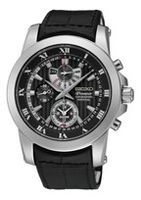 Horlogeband Seiko 7T86-0AD0 / SPC161P2 / L0C8011J0 Leder Zwart 21mm