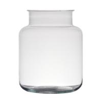 Bellatio Design Bloemenvaas - gerecycled glas - hoogte 24 cm - en diameter 17 cm