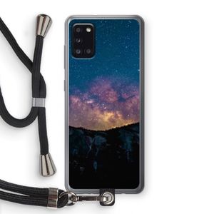 Travel to space: Samsung Galaxy A31 Transparant Hoesje met koord