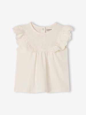 T-shirt met Engels borduursel babymeisje ecru