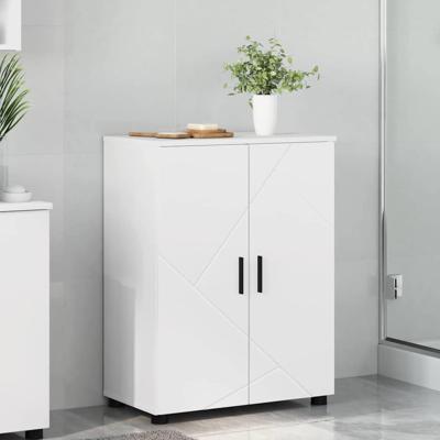 Badkamer Kast met plank Wit 60 x 35 x 80 cm Bewerkt hout