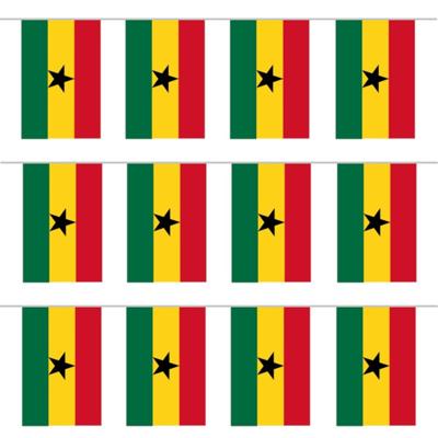 Landen vlaggenlijn Ghana - 3x - 300 cm - Ghanese slingers versiering - polyester stof