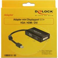 DeLOCK mini displayport naar vga/hdmi/dvi adapter (zwart)