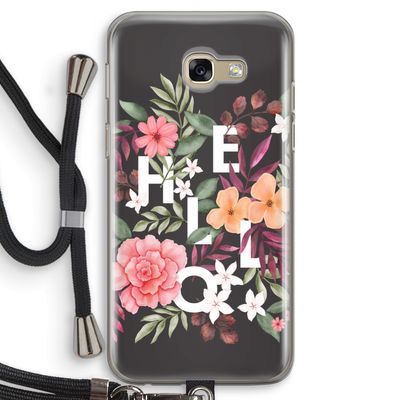 Hello in flowers: Samsung Galaxy A5 (2017) Transparant Hoesje met koord