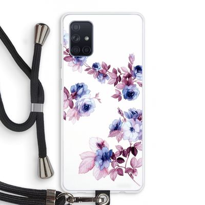 Waterverf bloemen: Samsung Galaxy A71 Transparant Hoesje met koord
