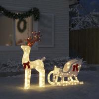 VidaXL Kerstdecoratie rendier en slee 100 led&apos;s koudwit