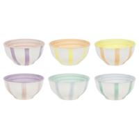 Schaaltje pastel stripes doos a 6 Ø12cm