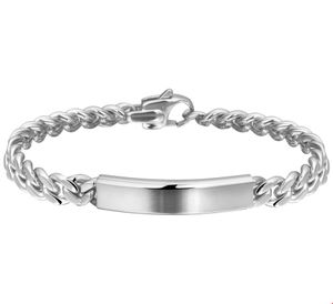 TFT Graveerarmband Staal Gourmet Poli/mat Plaat 9 mm 19 cm