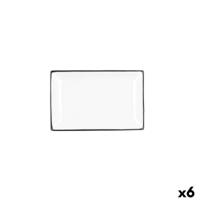 Snackdienblad Quid Gastro Wit Zwart Keramisch 20 x 13 x 2 cm (6 Stuks)