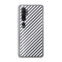 Strepen zwart-wit: Xiaomi Mi Note 10 Pro Transparant Hoesje