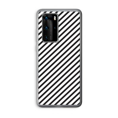 Strepen zwart-wit: Huawei P40 Pro Transparant Hoesje