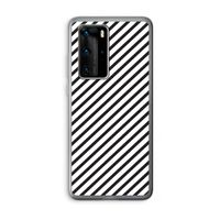 Strepen zwart-wit: Huawei P40 Pro Transparant Hoesje