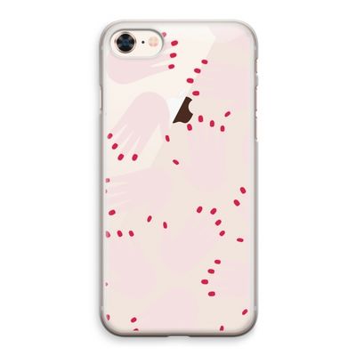 Hands pink: iPhone 8 Transparant Hoesje