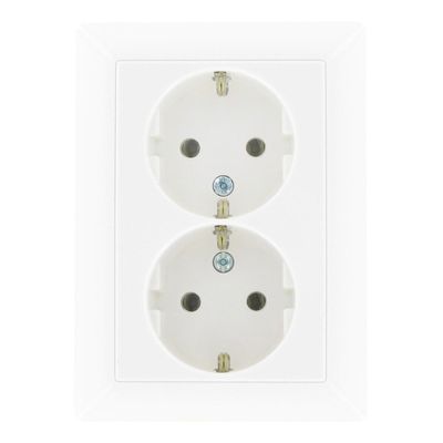 Jung AS500 wandcontactdoos 2-voudig RA wit