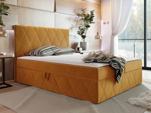 Boxspring SIMONA 160x200 cm mosterdgeel