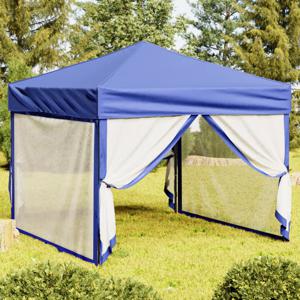 Partytent inklapbaar met zijwanden 3x3 m blauw