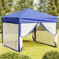 Partytent inklapbaar met zijwanden 3x3 m blauw - thumbnail