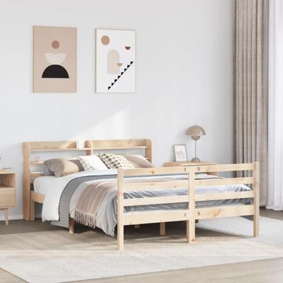 Bedframe met hoofdbord massief grenenhout 160x200 cm