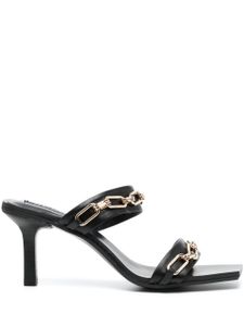 Senso mules Mikayla 70 mm en cuir - Noir