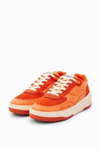 Chunky retro sneakers met patch - ORANGE - 39