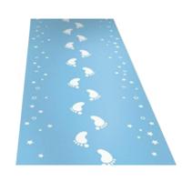 Babyshower/kraamfeest loper - 2x - blauw - papier - 2,5 meter - geboorte jongen Babyshower/kraamfeest loper - 2x - blauw - papier - 2,5 meter - geboorte jongen