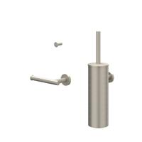 Accessoireset IVY Toiletborstelgarnituur Wandmodel, Kleine Handdoekhaak en Toiletrolhouder Geborsteld Nickel PVD