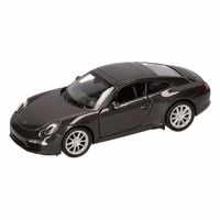 Speelgoed antraciet grijze Porsche 911 Carrera S auto 1:36 - thumbnail