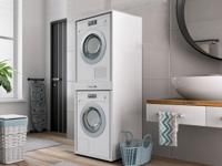 Wasmachinekast WASHING 2 machines boven elkaar MEDIUM wit