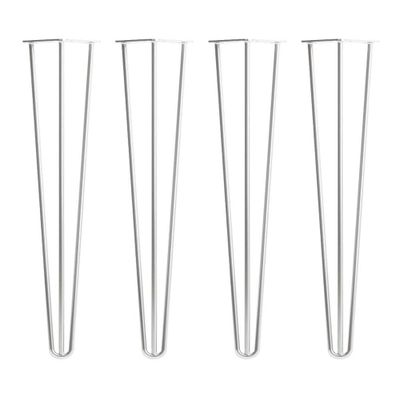 Stalen hairpin chroom hairpin ø 1,2 cm en hoogte 75 cm - 4 stuks
